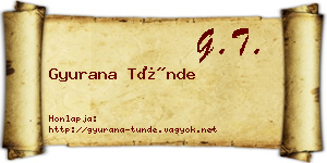 Gyurana Tünde névjegykártya